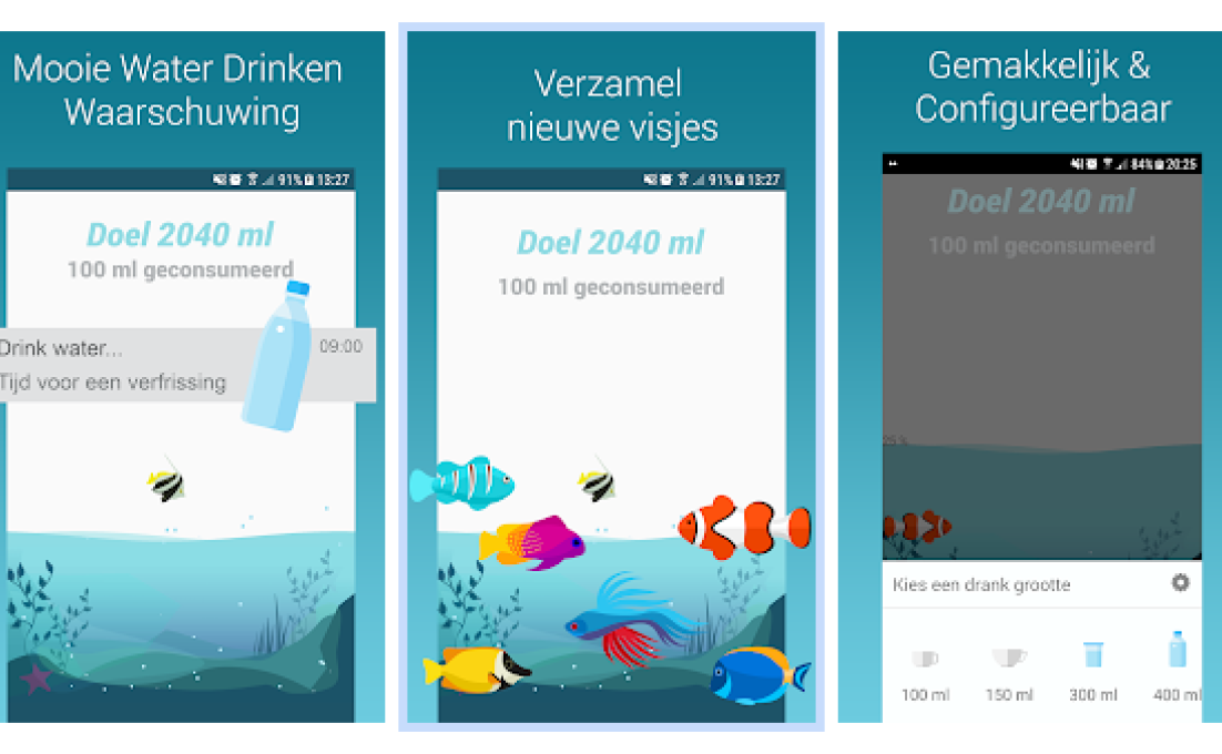 voorbeeld water drinken herinnering app